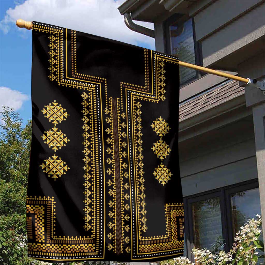 Bulgaria Traditional Pattern Gold Garden Flag Balkan Culture - Wonder Print Shop