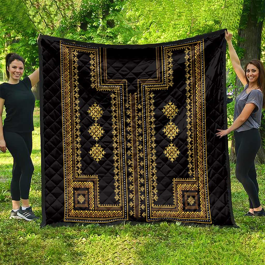 Bulgaria Traditional Pattern Gold Quilt Balkan Culture - Wonder Print Shop