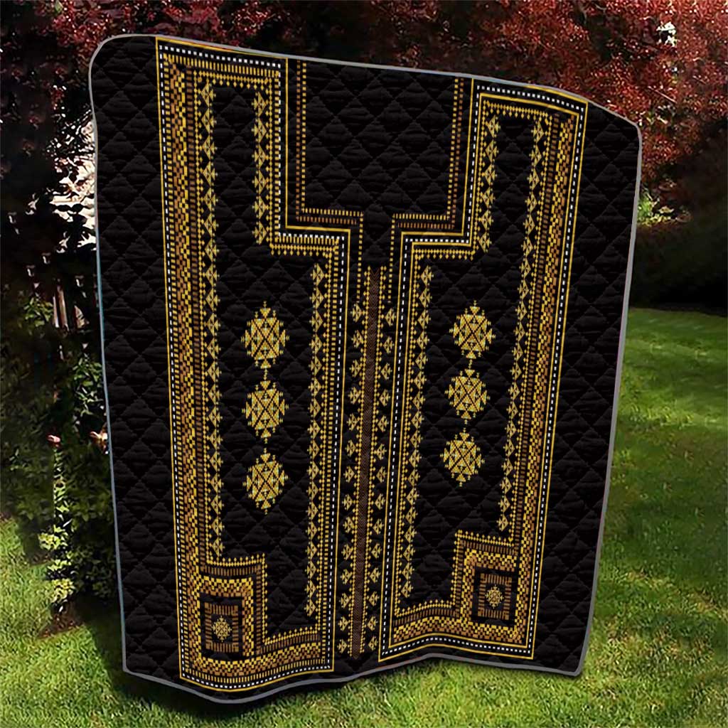 Bulgaria Traditional Pattern Gold Quilt Balkan Culture - Wonder Print Shop