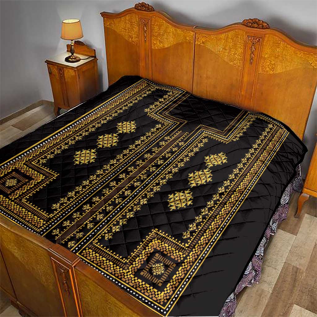 Bulgaria Traditional Pattern Gold Quilt Balkan Culture - Wonder Print Shop