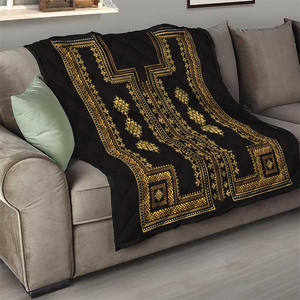 Bulgaria Traditional Pattern Gold Quilt Balkan Culture - Wonder Print Shop