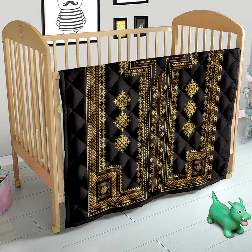 Bulgaria Traditional Pattern Gold Quilt Balkan Culture - Wonder Print Shop