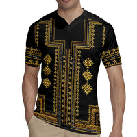 Bulgaria Traditional Pattern Gold Rugby Jersey Balkan Culture - Wonder Print Shop