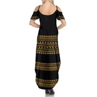 Bulgaria Traditional Pattern Gold Summer Maxi Dress Balkan Culture - Wonder Print Shop