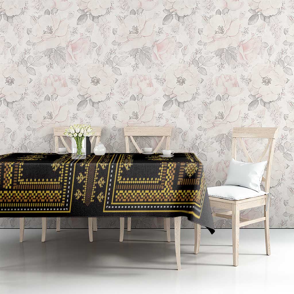 Bulgaria Traditional Pattern Gold Tablecloth Balkan Culture - Wonder Print Shop