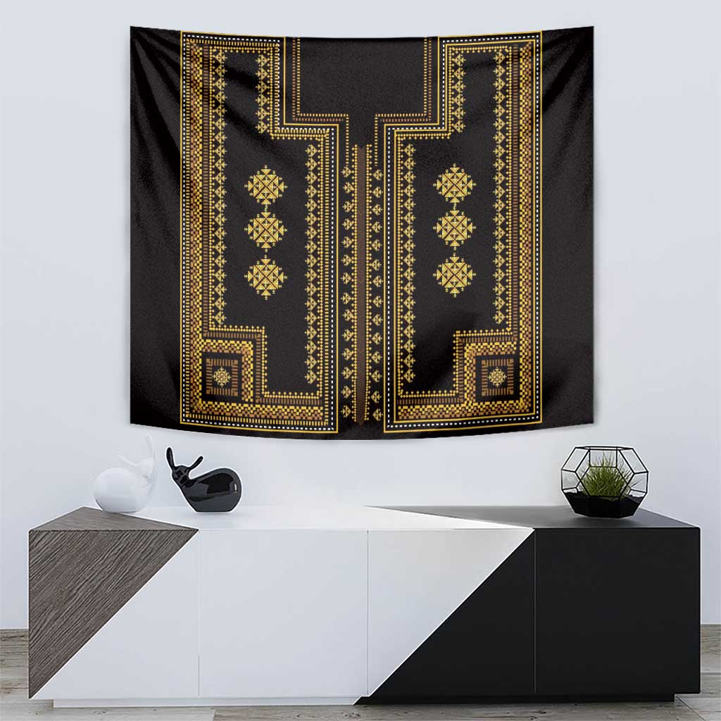Bulgaria Traditional Pattern Gold Tapestry Balkan Culture - Wonder Print Shop