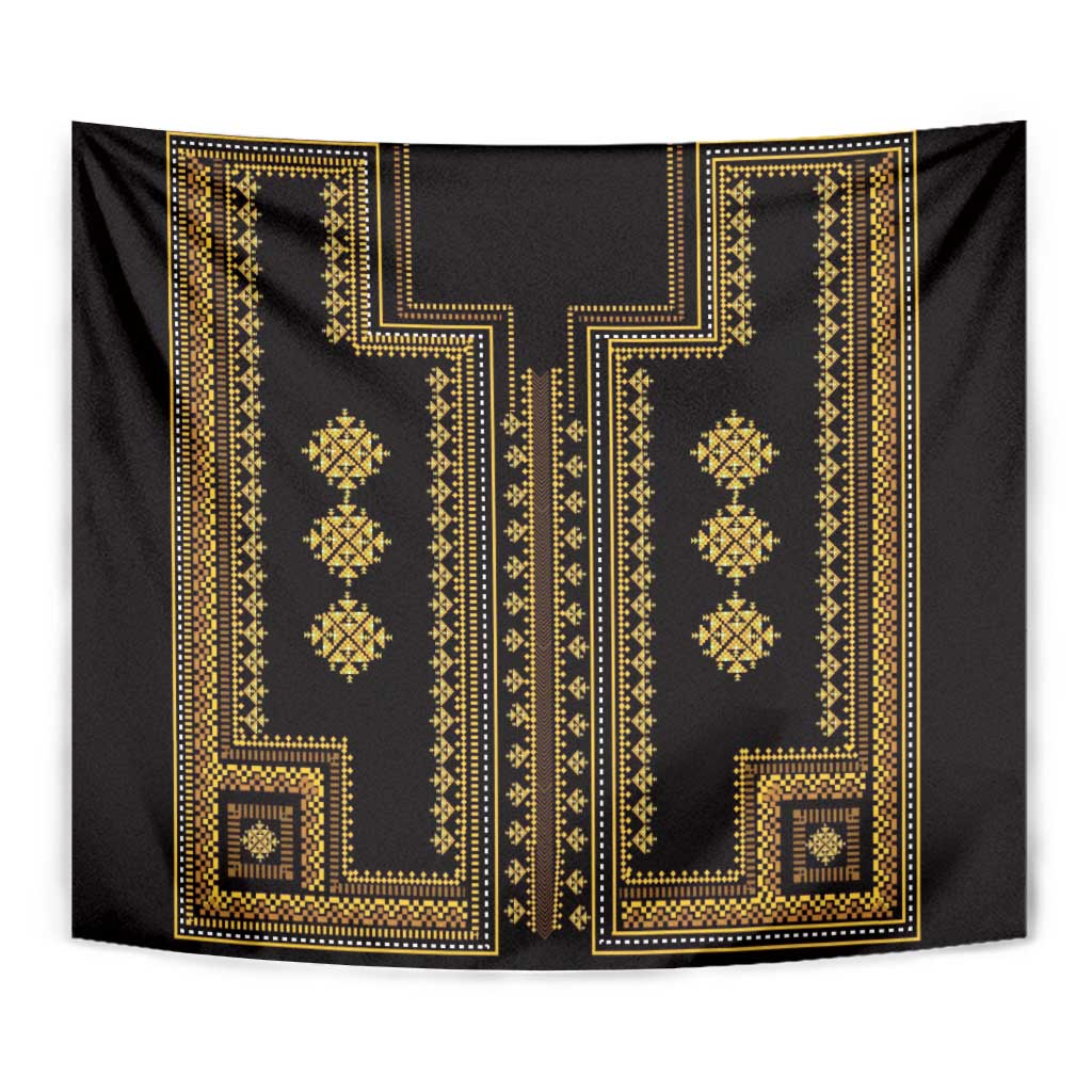 Bulgaria Traditional Pattern Gold Tapestry Balkan Culture - Wonder Print Shop
