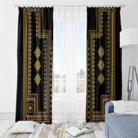 Bulgaria Traditional Pattern Gold Window Curtain Balkan Culture - Wonder Print Shop
