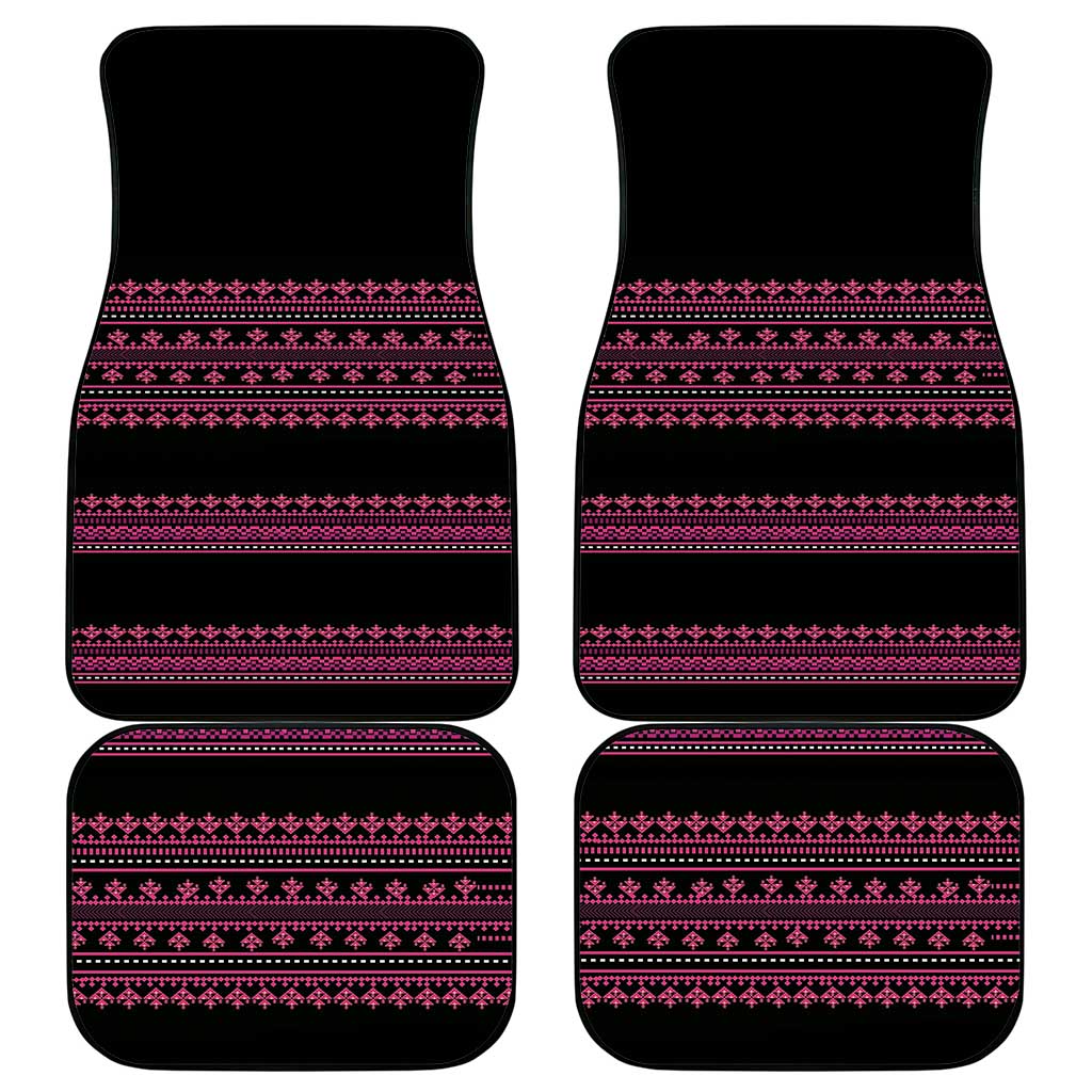 Bulgaria Traditional Pattern Pink Car Mats Balkan Culture - Wonder Print Shop