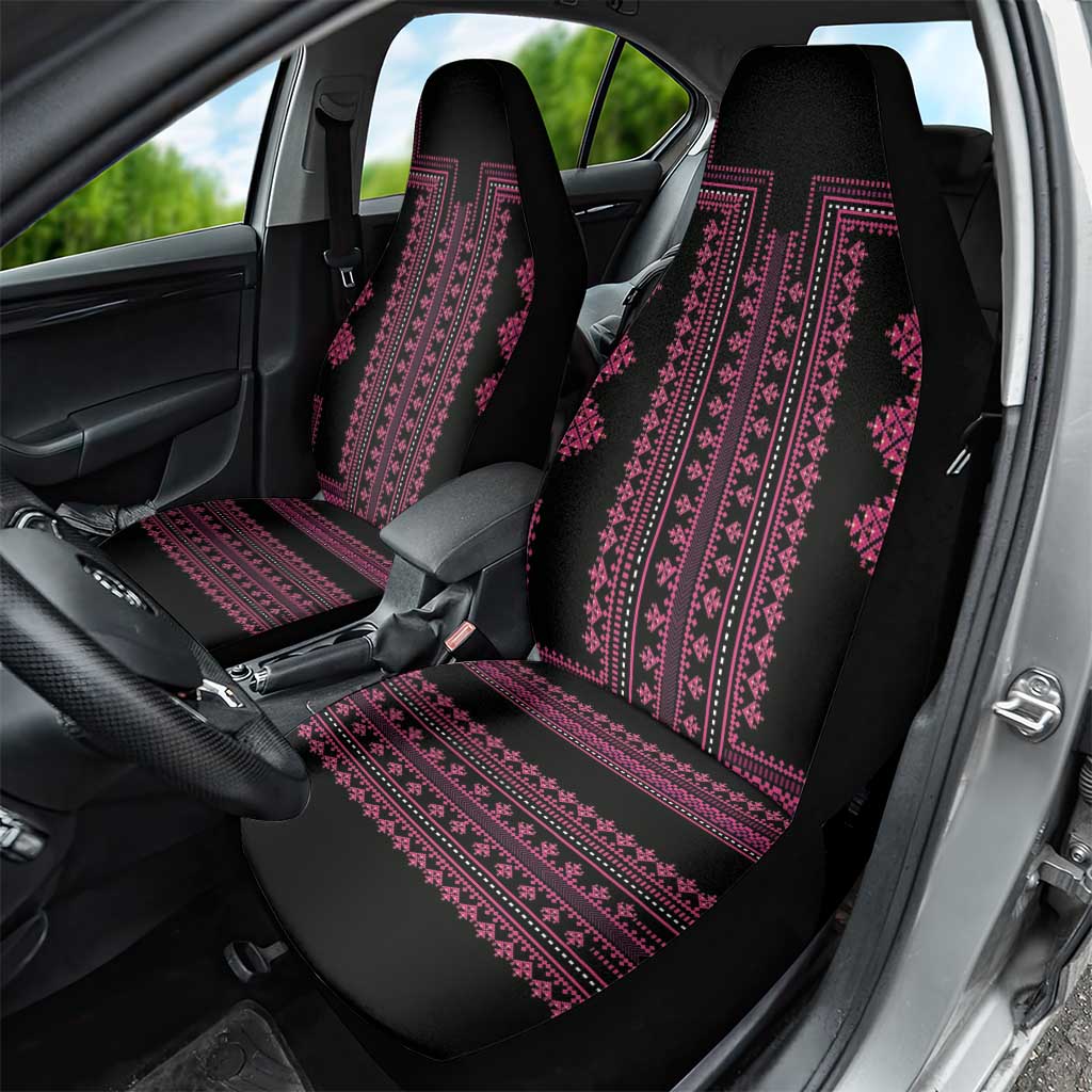 Bulgaria Traditional Pattern Pink Car Seat Cover Balkan Culture - Wonder Print Shop