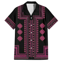 Bulgaria Traditional Pattern Pink Family Matching Long Sleeve Bodycon Dress and Hawaiian Shirt Balkan Culture - Wonder Print Shop