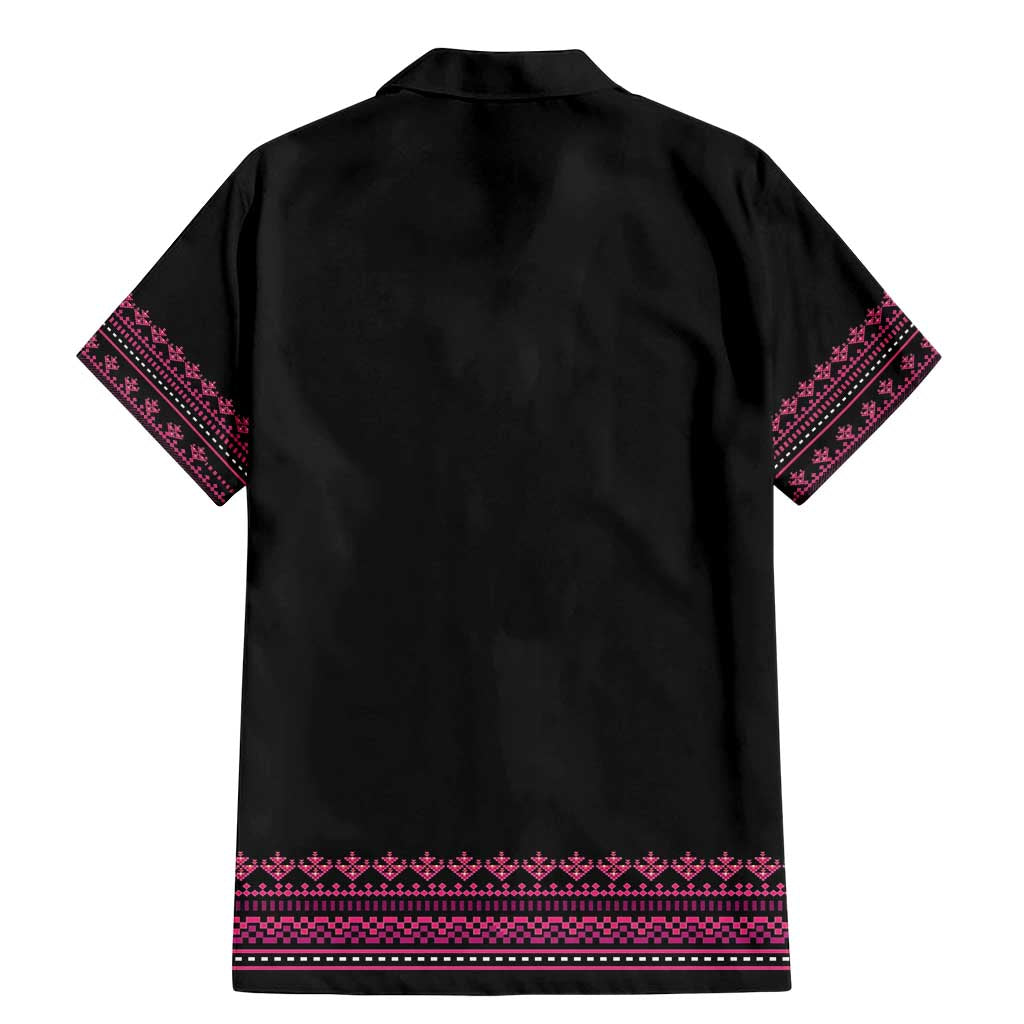 Bulgaria Traditional Pattern Pink Family Matching Mermaid Dress and Hawaiian Shirt Balkan Culture - Wonder Print Shop