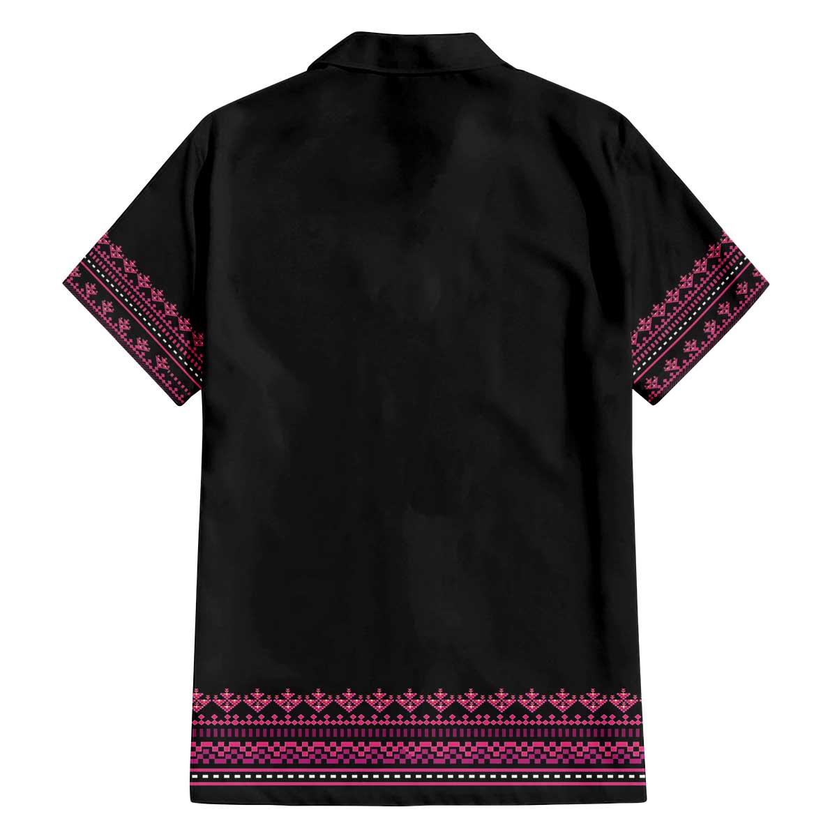 Bulgaria Traditional Pattern Pink Family Matching Off The Shoulder Long Sleeve Dress and Hawaiian Shirt Balkan Culture - Wonder Print Shop