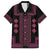 Bulgaria Traditional Pattern Pink Family Matching Off Shoulder Short Dress and Hawaiian Shirt Balkan Culture - Wonder Print Shop