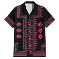 Bulgaria Traditional Pattern Pink Family Matching Puletasi and Hawaiian Shirt Balkan Culture - Wonder Print Shop