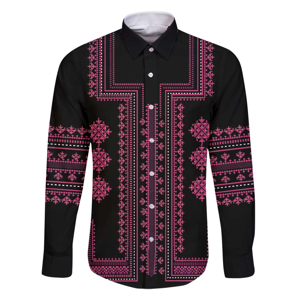 Bulgaria Traditional Pattern Pink Family Matching Short Sleeve Bodycon Dress and Hawaiian Shirt Balkan Culture - Wonder Print Shop