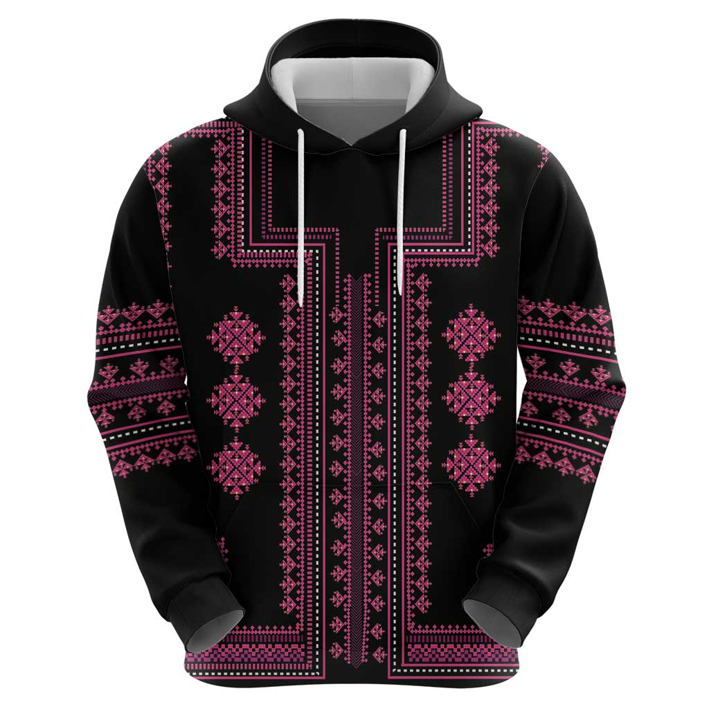 Bulgaria Traditional Pattern Pink Hoodie Balkan Culture - Wonder Print Shop