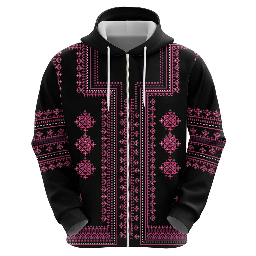 Bulgaria Traditional Pattern Pink Hoodie Balkan Culture - Wonder Print Shop