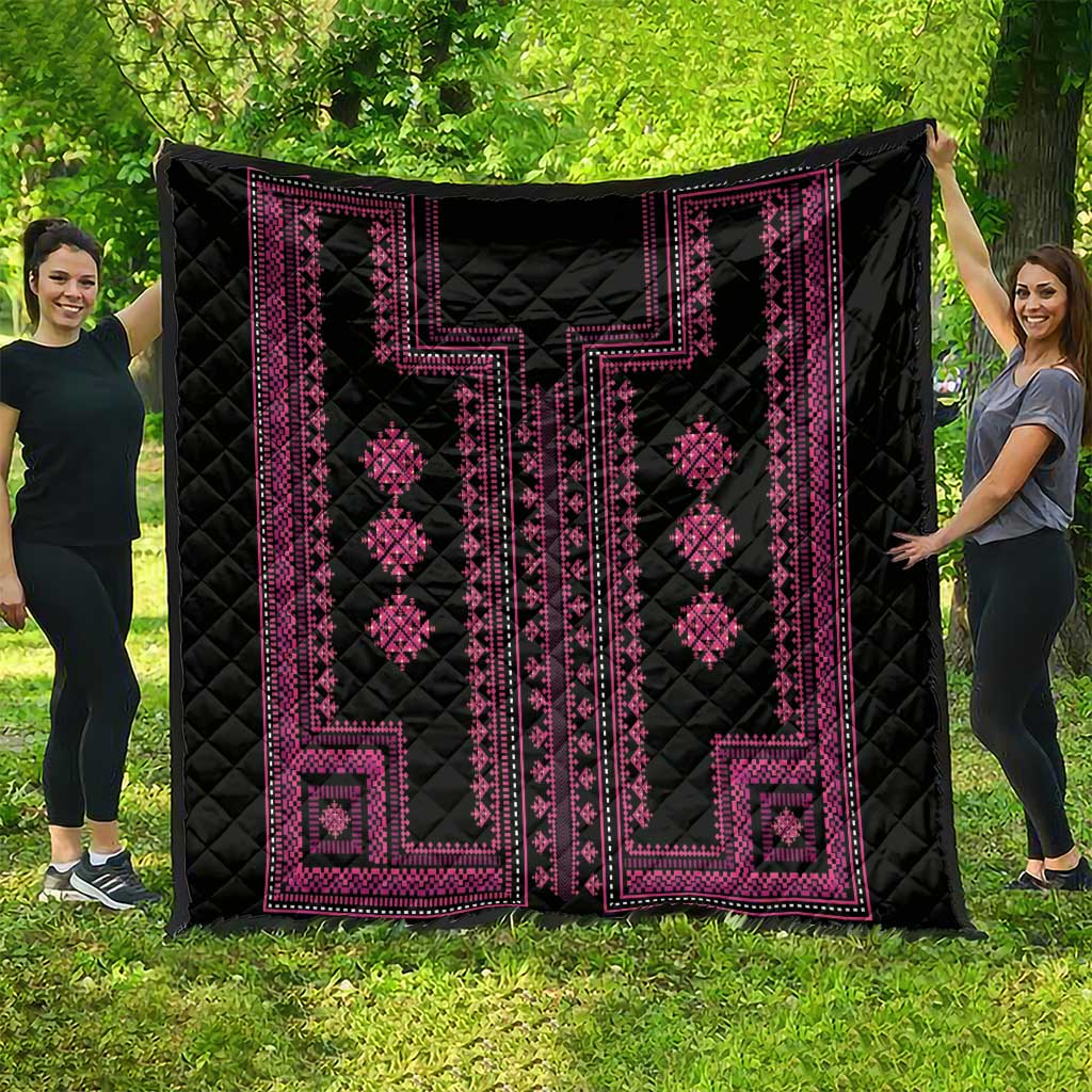Bulgaria Traditional Pattern Pink Quilt Balkan Culture - Wonder Print Shop