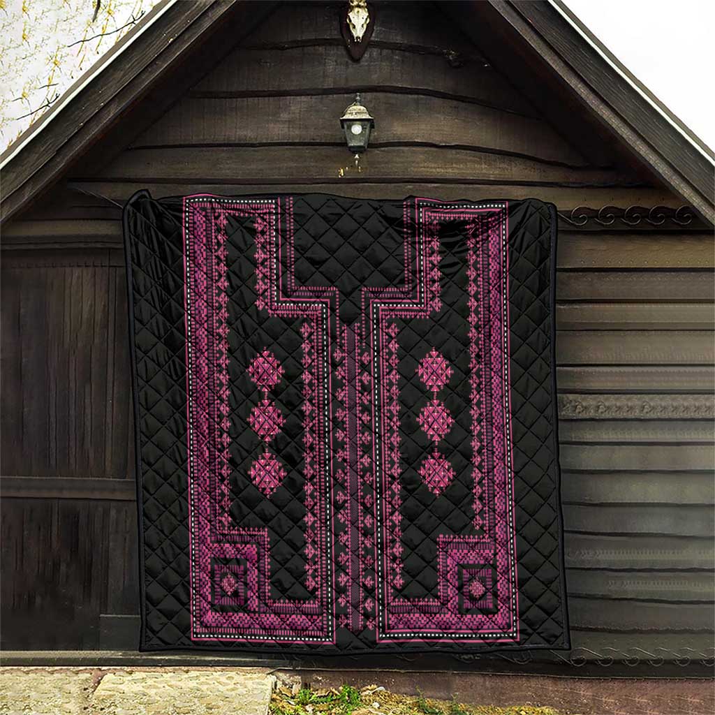 Bulgaria Traditional Pattern Pink Quilt Balkan Culture - Wonder Print Shop
