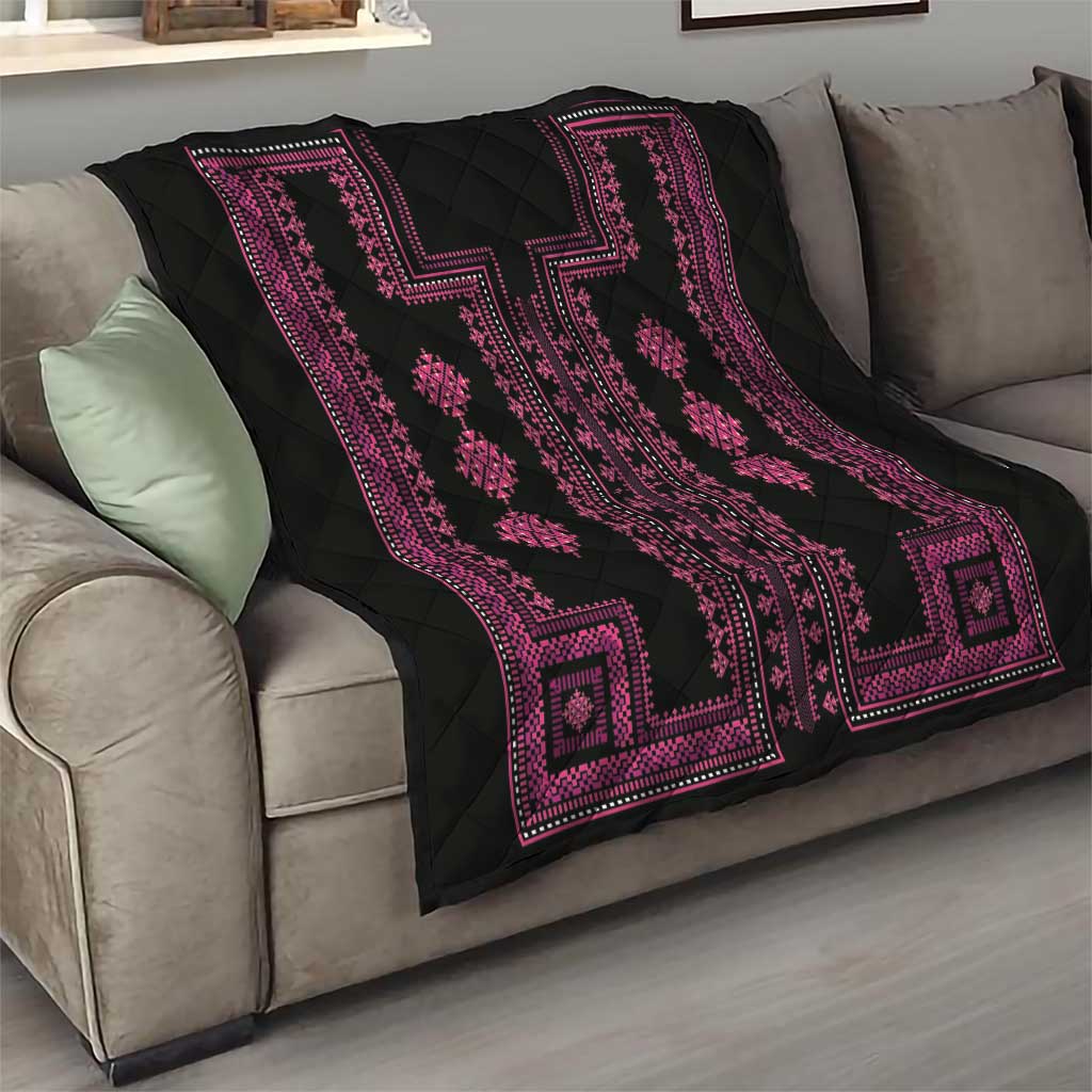 Bulgaria Traditional Pattern Pink Quilt Balkan Culture - Wonder Print Shop