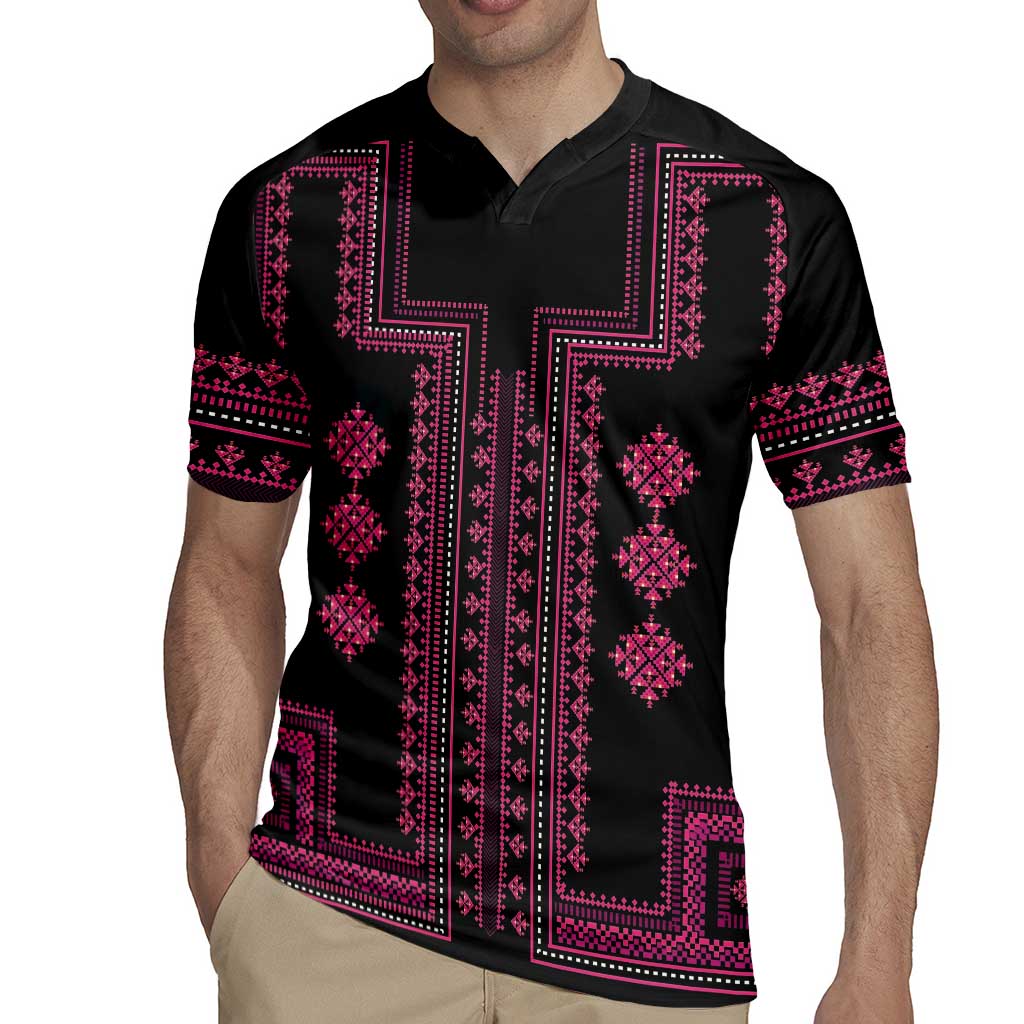 Bulgaria Traditional Pattern Pink Rugby Jersey Balkan Culture - Wonder Print Shop