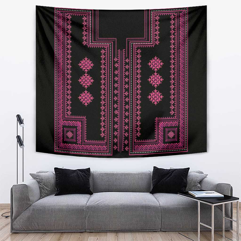 Bulgaria Traditional Pattern Pink Tapestry Balkan Culture - Wonder Print Shop