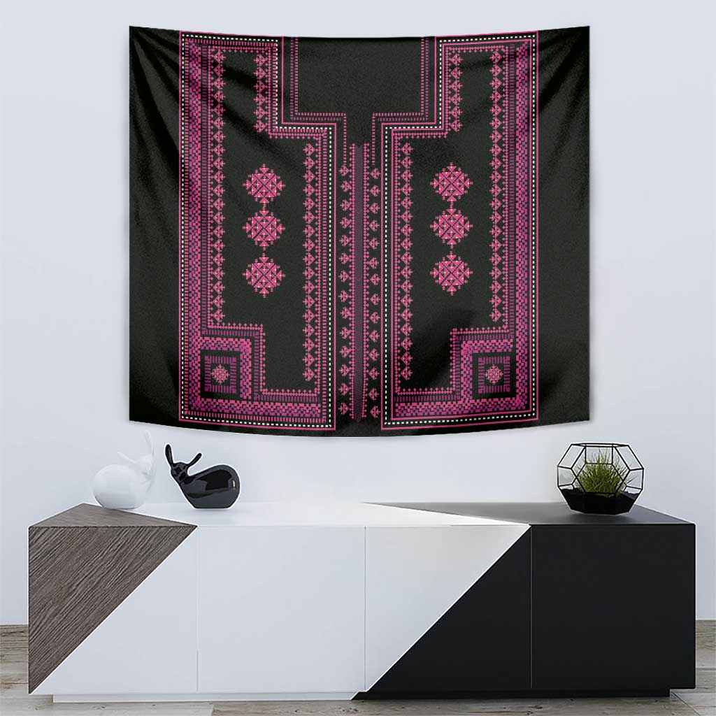 Bulgaria Traditional Pattern Pink Tapestry Balkan Culture - Wonder Print Shop