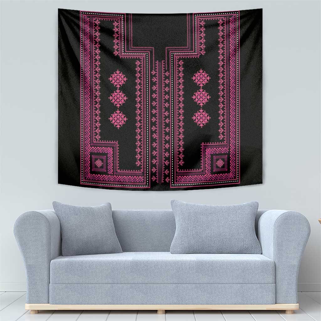 Bulgaria Traditional Pattern Pink Tapestry Balkan Culture - Wonder Print Shop