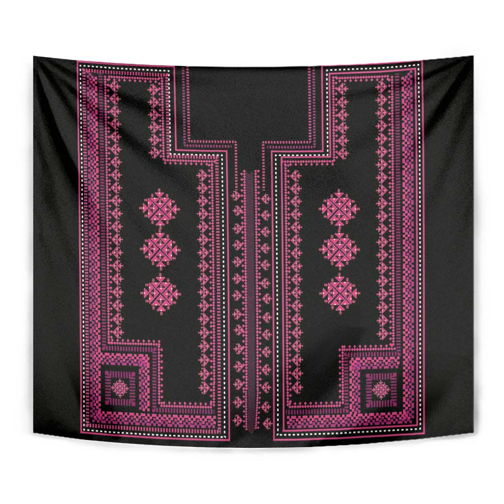 Bulgaria Traditional Pattern Pink Tapestry Balkan Culture - Wonder Print Shop