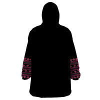 Bulgaria Traditional Pattern Pink Wearable Blanket Hoodie Balkan Culture - Wonder Print Shop