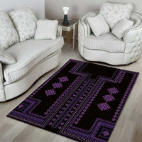 Bulgaria Traditional Pattern Purple Area Rug Balkan Culture - Wonder Print Shop
