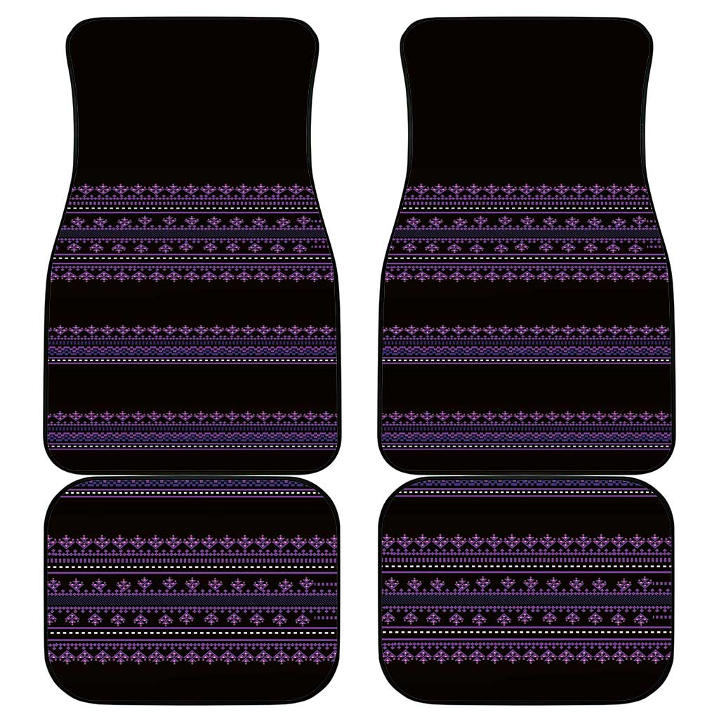 Bulgaria Traditional Pattern Purple Car Mats Balkan Culture - Wonder Print Shop