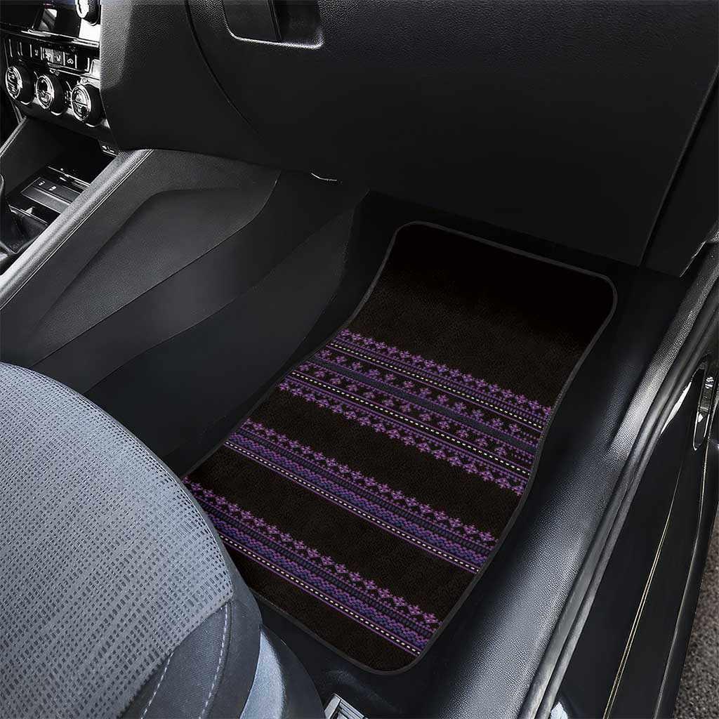 Bulgaria Traditional Pattern Purple Car Mats Balkan Culture - Wonder Print Shop