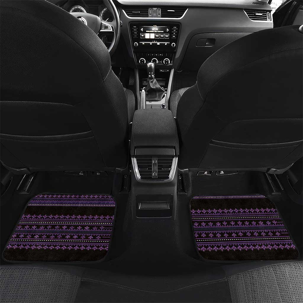 Bulgaria Traditional Pattern Purple Car Mats Balkan Culture - Wonder Print Shop