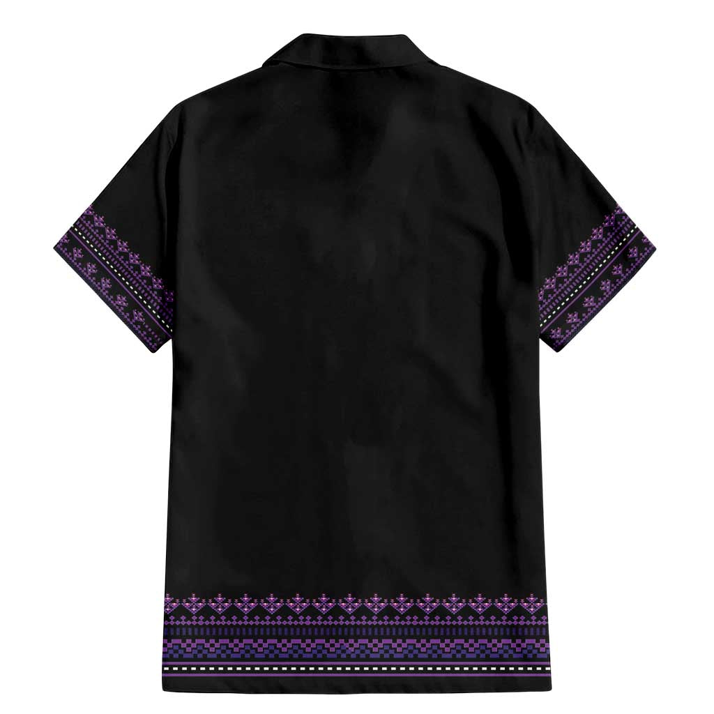 Bulgaria Traditional Pattern Purple Family Matching Mermaid Dress and Hawaiian Shirt Balkan Culture - Wonder Print Shop