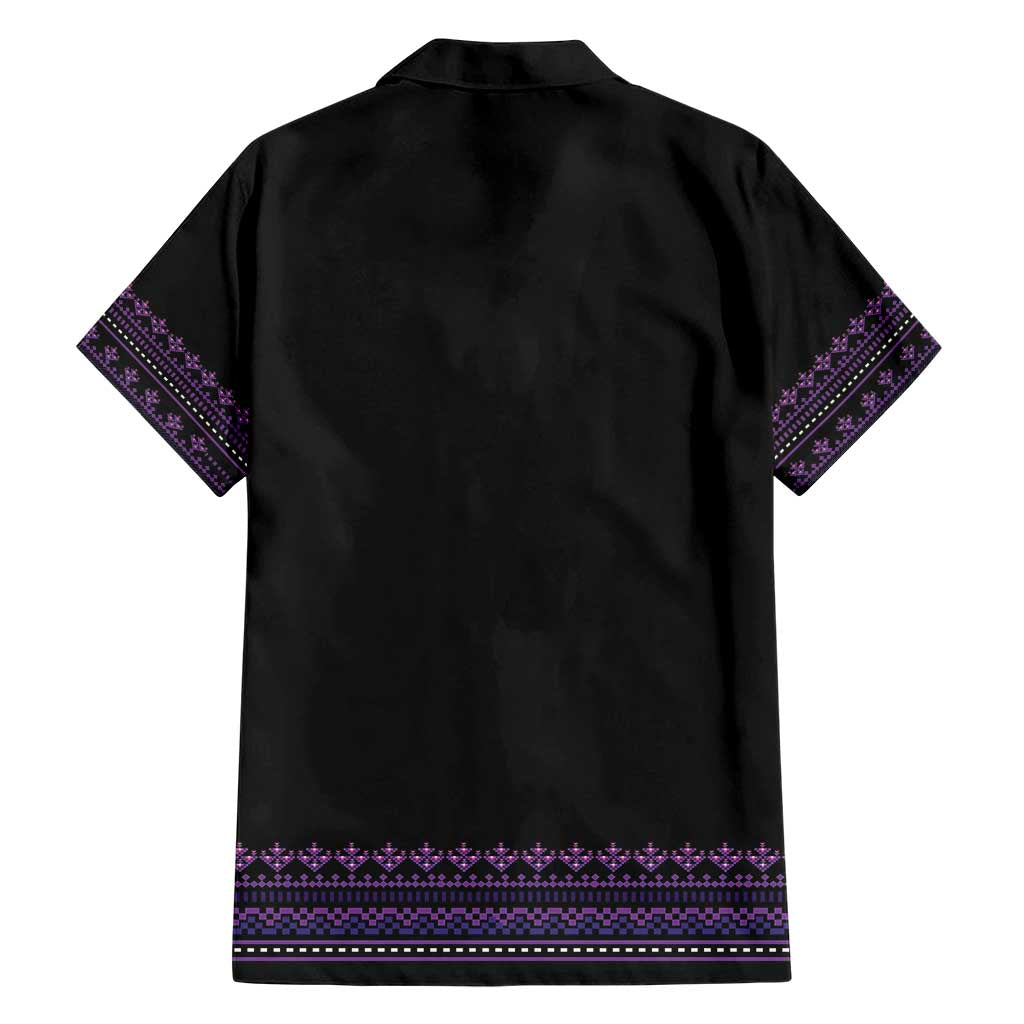 Bulgaria Traditional Pattern Purple Hawaiian Shirt Balkan Culture - Wonder Print Shop