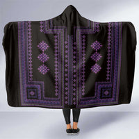 Bulgaria Traditional Pattern Purple Hooded Blanket Balkan Culture