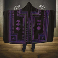 Bulgaria Traditional Pattern Purple Hooded Blanket Balkan Culture