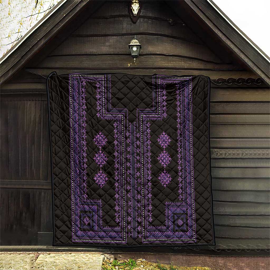 Bulgaria Traditional Pattern Purple Quilt Balkan Culture - Wonder Print Shop
