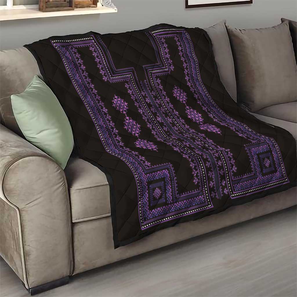 Bulgaria Traditional Pattern Purple Quilt Balkan Culture - Wonder Print Shop