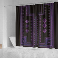 Bulgaria Traditional Pattern Purple Shower Curtain Balkan Culture