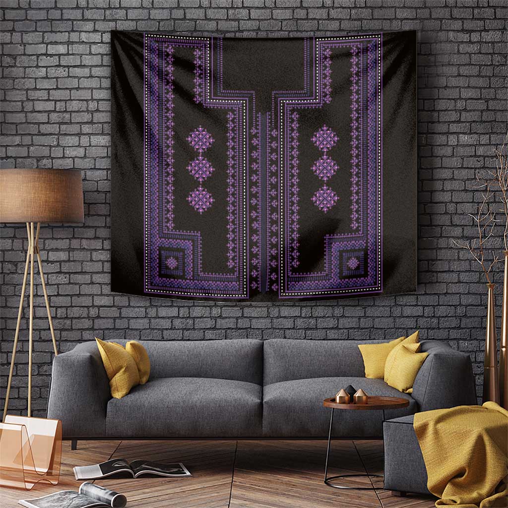 Bulgaria Traditional Pattern Purple Tapestry Balkan Culture - Wonder Print Shop
