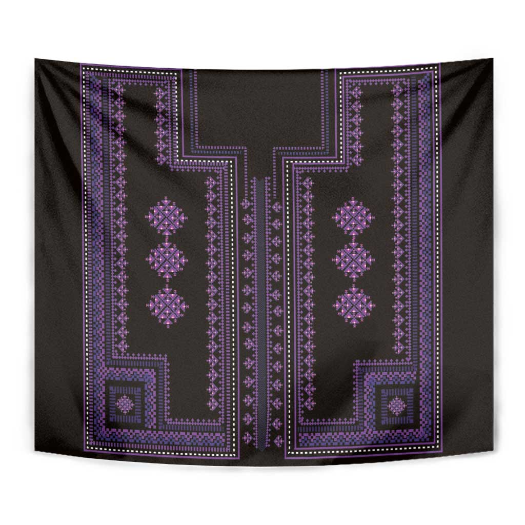 Bulgaria Traditional Pattern Purple Tapestry Balkan Culture - Wonder Print Shop