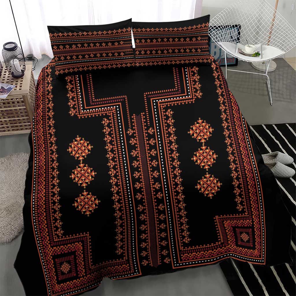 Bulgaria Traditional Pattern Red Bedding Set Balkan Culture - Wonder Print Shop