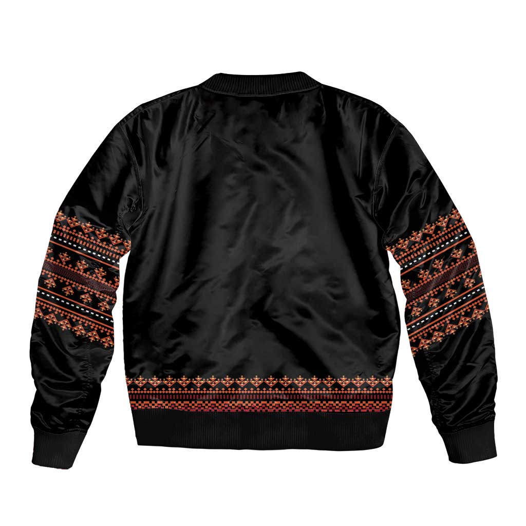Bulgaria Traditional Pattern Red Bomber Jacket Balkan Culture - Wonder Print Shop