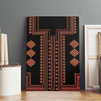 Bulgaria Traditional Pattern Red Canvas Wall Art Balkan Culture - Wonder Print Shop