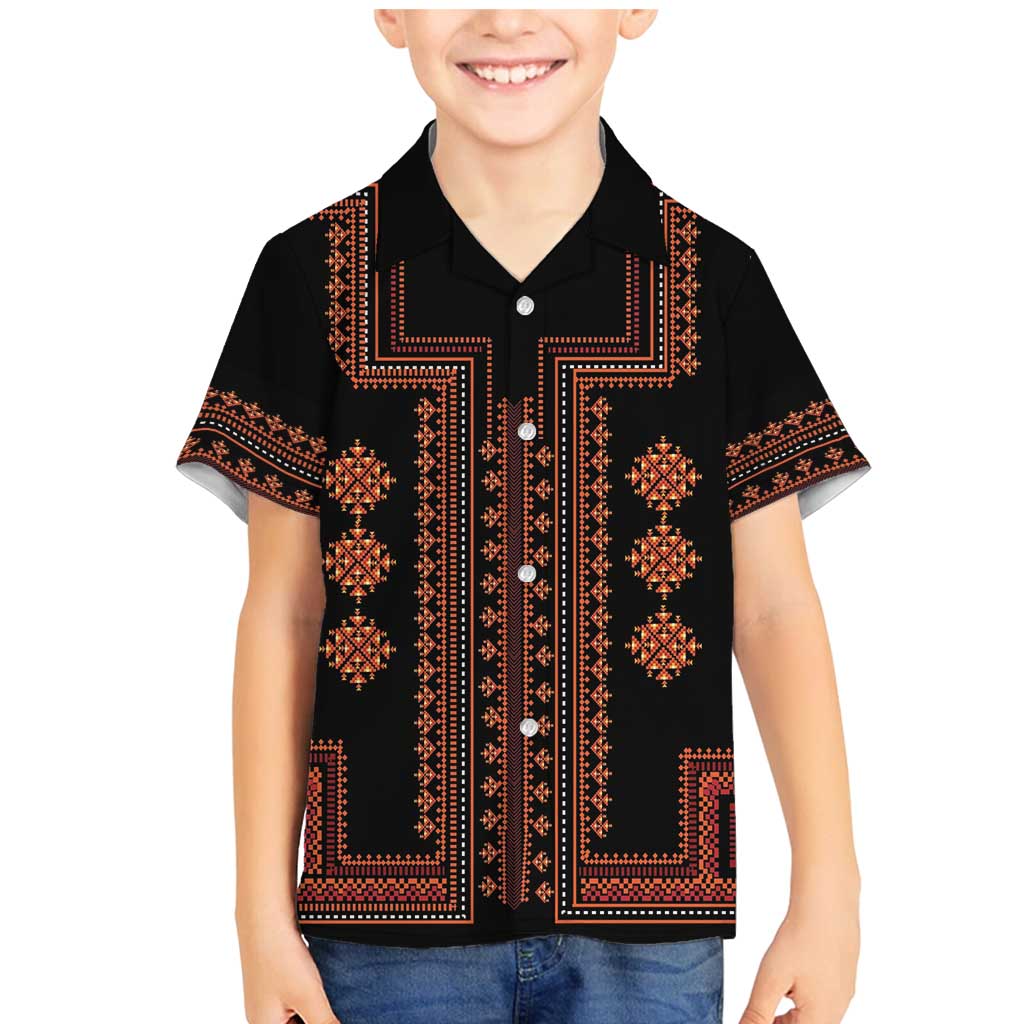 Bulgaria Traditional Pattern Red Family Matching Mermaid Dress and Hawaiian Shirt Balkan Culture - Wonder Print Shop