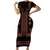 Bulgaria Traditional Pattern Red Family Matching Short Sleeve Bodycon Dress and Hawaiian Shirt Balkan Culture - Wonder Print Shop