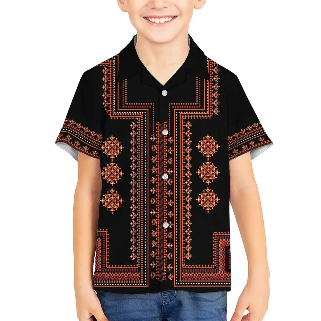 Bulgaria Traditional Pattern Red Family Matching Short Sleeve Bodycon Dress and Hawaiian Shirt Balkan Culture - Wonder Print Shop